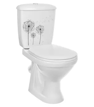 Унитаз-компакт ОСКОЛЬСКАЯ КЕРАМИКА Суперкомпакт Одуванчик с косым выпуском с сиденьем полипропилен