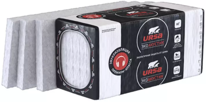 Ursa PureOne Эко Акустик, 50х610х1250, 7.6 м², Звукоизоляция