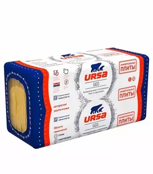 Утеплитель Ursa Универсальная 50х600х1250 мм 7.5 м2