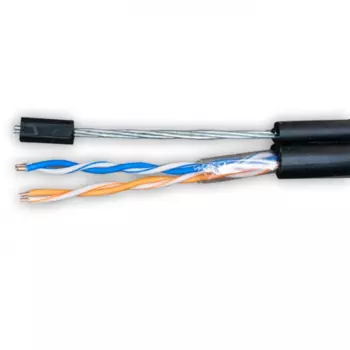 UTP Cat 5e 2х2 AWG 24, Кабель сетевой (витая пара) внешняя с тросом