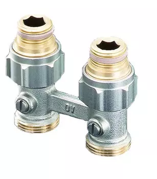 Узел нижнего подключения Oventrop H-образный 1/2"х3/4" прямой Multiflex F ZB