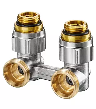 Узел нижнего подключения Oventrop H-образный 1/2"х3/4" угловой Multiflex F ZB