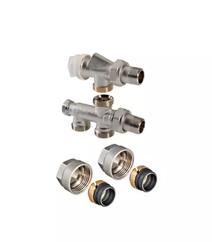 Узел термостатический Valteс для нижнего подключения радиатора 1/2" комплект