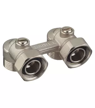 Узел Tiemme угловой, нижнего подключения, под евроконус