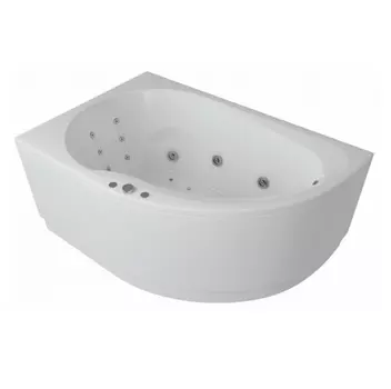 Ванна акриловая ассиметричная Aquatek Вирго 150х100 см L премиум форсунки