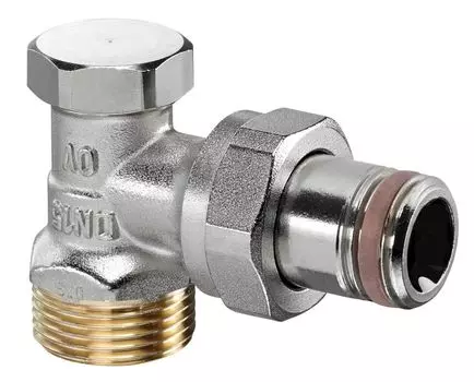 Вентиль Oventrop Combi 2 угловой DN-15 3/4" 1/2" Н ЕК-Н PN 1091072