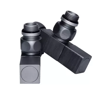 Вентиль с квадратной ручкой к полотенцесушителю ЛМ-7 античное серебро 2 шт