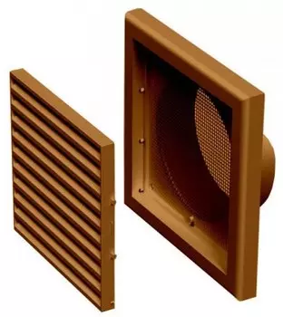 Вентс МВ 100 ВС 154х154 мм, Решетка вентиляционная приточно-вытяжная (коричневая)