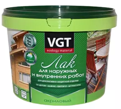 VGT, 9 кг, Лак для наружных и внутренних работ глянцевый