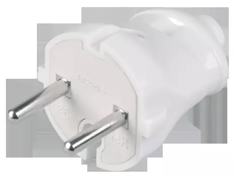 Вилка электрическая IEK EVP20-06-01-K01 без заземления 6А белый