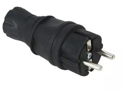Вилка электрическая с заземлением каучуковая