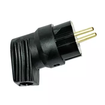 Вилка электрическая угловая с заземлением каучуковая