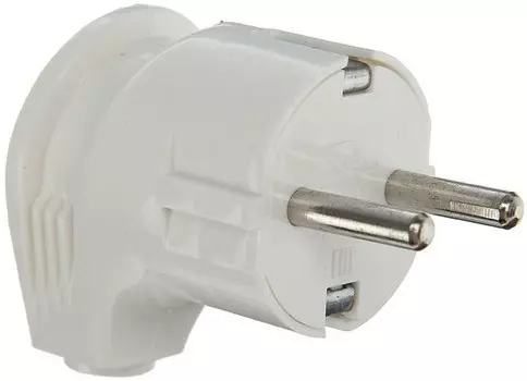 Вилка электрическая Universal А105 угловая с заземлением пластиковая