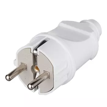 Вилка бытовая Navigator прямая с заземлением 1 фаза 16 А 250 В IP20 белая