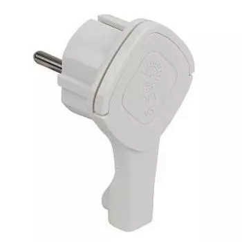 Вилка ЭРА ультраплоская с заземлением 16А, белая