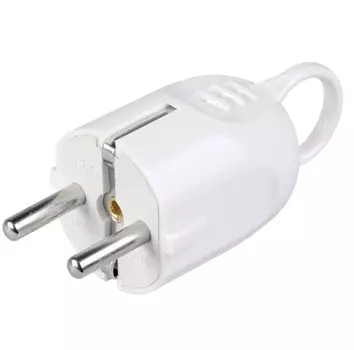 Вилка разборная угловая IEK ВПу12-01-Ст 16А EVP12-16-01-K01 белая