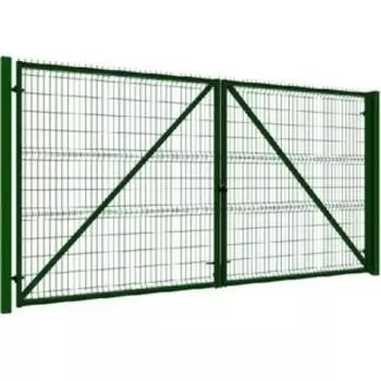 Ворота распашные 3Д RAL 6005 1730х4000 мм