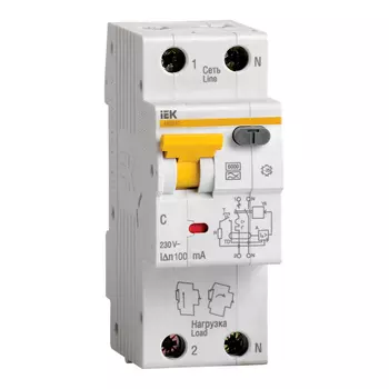 Выключатель автоматический дифференциальный IEK АВДТ-32 1п+N 16А 30 мА тип С