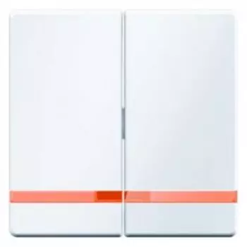 Выключатель Berker Q.3 двухклавишный с подсветкой 10 А / 250 В~ полярная белизна