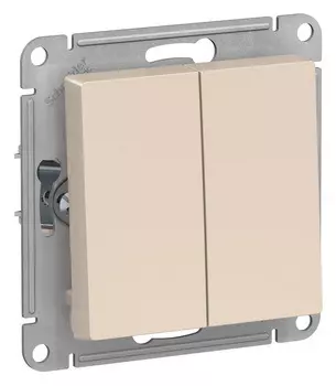 Выключатель двухклавишный ATN000251 Schneider Electric AtlasDesign бежевый 10А