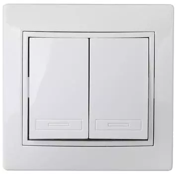 Выключатель двухклавишный Intro Plano 1-104-01 белый