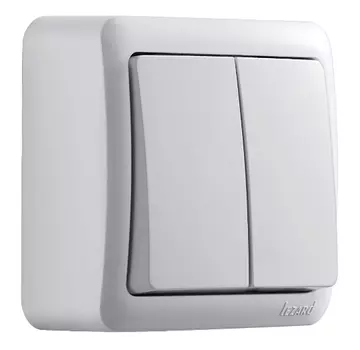 Выключатель двухклавишный Lezard Viola 751-0200-101 белый