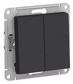 Выключатель двухклавишный проходной ATN001065 Schneider Electric AtlasDesign карбон 10А