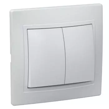 Выключатель IEK Кварта ВС10-2-0-КБ двухклавишный белый