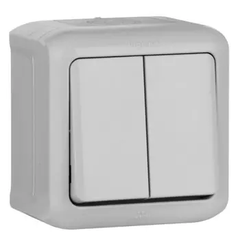 Выключатель LeGrand Quteo 782332 двухклавишный серый