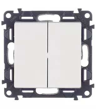 Выключатель LeGrand Valena LIFE двухклавишный скрытая установка белый