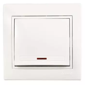 Выключатель Lezard Mira 701-0202-111 одноклавишный с подсветкой белый