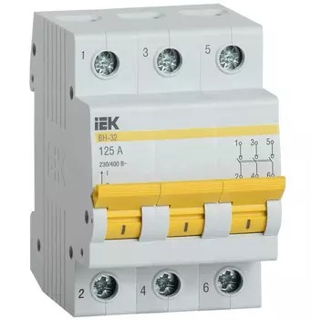 Выключатель нагрузки мини-рубильник IEK ВН-32 3Р 125А