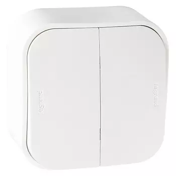 Выключатель накладной двухклавишный LeGrand Quteo 782200 белый