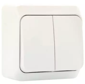 Выключатель накладной двухклавишный Schneider Electric Этюд белый