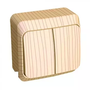 Выключатель накладной двухклавишный Schneider Electric Этюд сосна