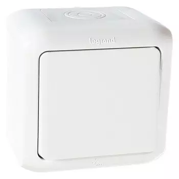 Выключатель накладной кнопочный LeGrand Quteo 782305 IP 44 без фиксации белый