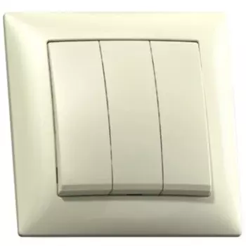 Выключатель накладной Кунцево-Электро Селена С0510-406 трехклавишный слоновая кость