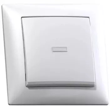 Выключатель накладной Кунцево-Электро Селена С110-395 одноклавишный с подсветкой белый