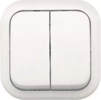 Выключатель накладной Кунцево-Электро Валентина А56-025 двухместный белый