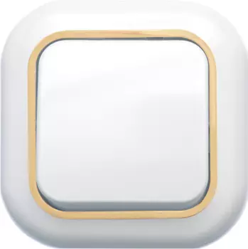 Выключатель накладной Кунцево-Электро Валентина С16-040З одноклавишный белый с золотом