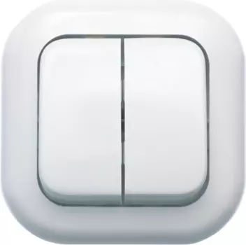 Выключатель накладной Кунцево-Электро Валентина С56-034 двухклавишный белый