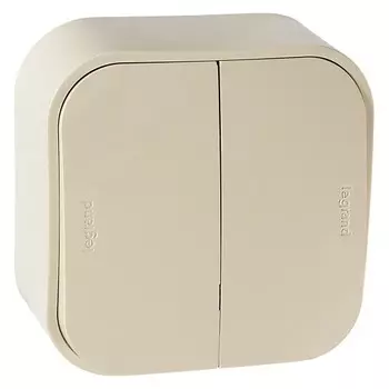 Выключатель накладной LeGrand Quteo 782232 двухклавишный слоновая кость