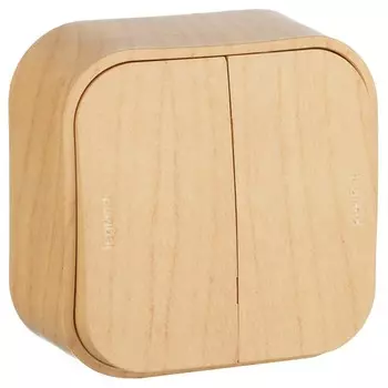 Выключатель накладной LeGrand Quteo 782262 двухклавишный дерево