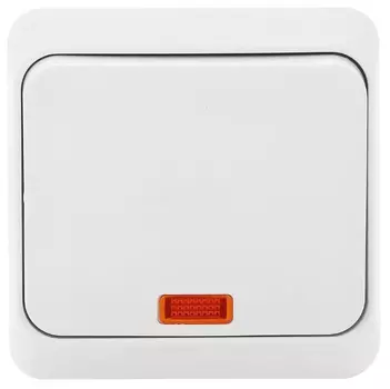 Выключатель накладной одноклавишный с подсветкой Schneider Electric Этюд белый
