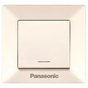Выключатель накладной Panasonic Arkedia WMTC00022BG-RES одноклавишный с подсветкой кремовый