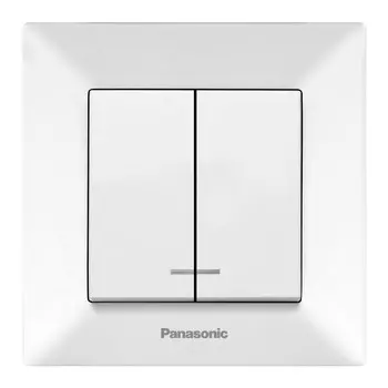 Выключатель накладной Panasonic Arkedia WMTC00102WH-RES двухклавишный с подсветкой белый