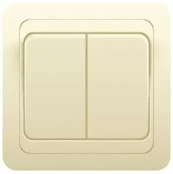 Выключатель накладной Powerman Classic 2023 двухклавишный кремовый