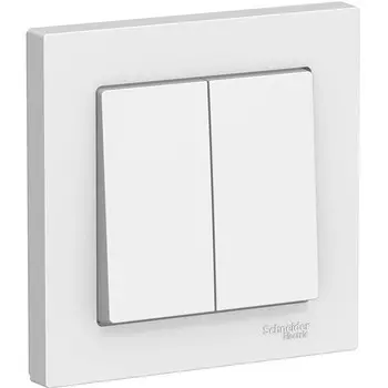 Выключатель накладной Schneider Electric AtlasDesign ATN000152 двухклавишный белый
