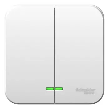 Выключатель накладной Schneider Electric Blanca BLNVA105111 двухклавишный с изолирующей пластиной и индикатором белый