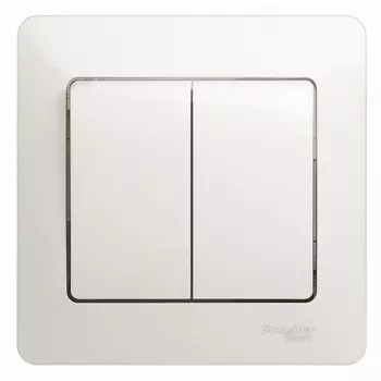 Выключатель накладной Schneider Electric Glossa GSL000652 двухклавишный перламутр